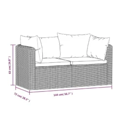 VidaXL 2-delige Loungeset Met Kussens Poly Rattan Zwart -Exporteren Tuin Verge Winkel 313a116ae5c24ef8ba52832001fa9534