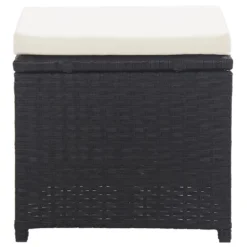 VidaXL Tuinkrukken 2 St Met Kussens Poly Rattan Zwart -Exporteren Tuin Verge Winkel 48810af54a5d41a8bc752ac83cc023f4