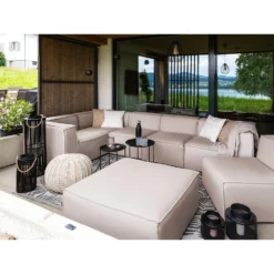 Beliani Loungeset AREZZO - Beige Polyester -Exporteren Tuin Verge Winkel 49061cbf802b46a29278898953dcdd1a