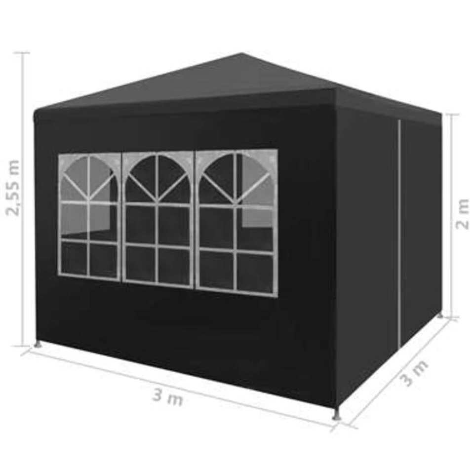 VidaXL Partytent 3x3 M Antracietkleurig 3 VidaXL Partytent 3x3 M Antracietkleurig - Afbeelding 3