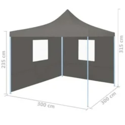 VidaXL Vouwtent Pop-up Met 2 Zijwanden 3x3 M Antraciet 7 VidaXL Vouwtent Pop-up Met 2 Zijwanden 3x3 M Antraciet -Exporteren Tuin Verge Winkel 5746981162304dac897c2ce90c2be3ae