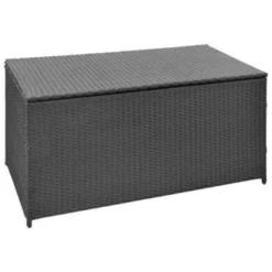 VidaXL Tuinbox 120x50x60 Cm Poly Rattan Zwart -Exporteren Tuin Verge Winkel 5ee1e6a5a31243c4a6e6a785bf2ae3c8