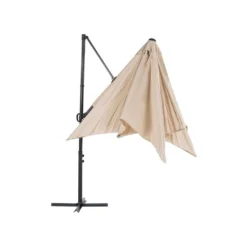 Beliani Cantilever Parasol MONZA II - Beige Polyester -Exporteren Tuin Verge Winkel 5f36604245744f8a8ad30045ed1895c0