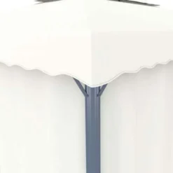 VidaXL Prieel Met Gordijn 4x3 M Aluminium Crèmewit -Exporteren Tuin Verge Winkel 6372ccee46c540758ed1f31ddf598940