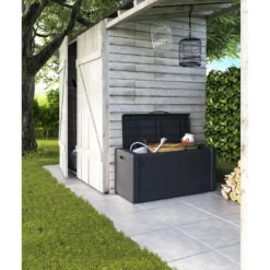 Keter Moby Tuinbox - 300L - 118x55x49cm - Antraciet -Exporteren Tuin Verge Winkel 647edb25c19a42098f7f83965ffe02c5