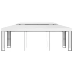 VidaXL Prieel Met Dubbel Dak 3x6 M Wit -Exporteren Tuin Verge Winkel 72a8f112a5684b3ab2377fdfd0fd2d64