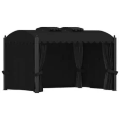 VidaXL Prieel Met Gordijnen 3x4 M Staal Antraciet -Exporteren Tuin Verge Winkel 7fab95853741470fbffc35492405bd41