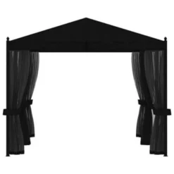 VidaXL Prieel Met Horren 3x4 M Staal Antraciet -Exporteren Tuin Verge Winkel 83f16fd131c6474caa828869e89042c4