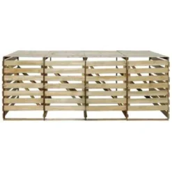 VidaXL Containerberging Vierdubbel 240 L Geïmpregneerd Grenenhout -Exporteren Tuin Verge Winkel 8a64c861a59142e49a5cab1201ea935d
