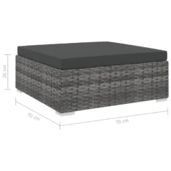 VidaXL Voetensteun 1 St Met Kussen Poly Rattan Grijs -Exporteren Tuin Verge Winkel 8ceb739b7bf547f7bc44d264ba03652a
