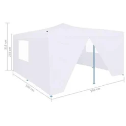 VidaXL Prieel Inklapbaar Met 4 Zijwanden 5x5 M Wit -Exporteren Tuin Verge Winkel 9e32539f67b14010a1d6f625c9acb369