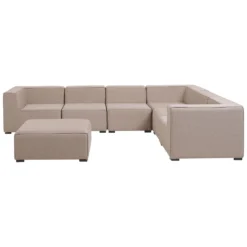 Beliani Loungeset AREZZO - Beige Polyester -Exporteren Tuin Verge Winkel ab1073efa2d540b89f1c924c590e74cc