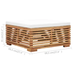 VidaXL Voetensteun Met Crèmekleurig Kussen Massief Teakhout -Exporteren Tuin Verge Winkel ade24af2d42e4acea4b1d627d81b71dd