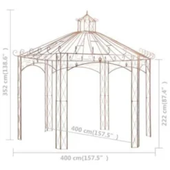 VidaXL Tuinpaviljoen 4 M Ijzer Antiekbruin -Exporteren Tuin Verge Winkel b2154464c43b4bdda087e0d4e3dd204a