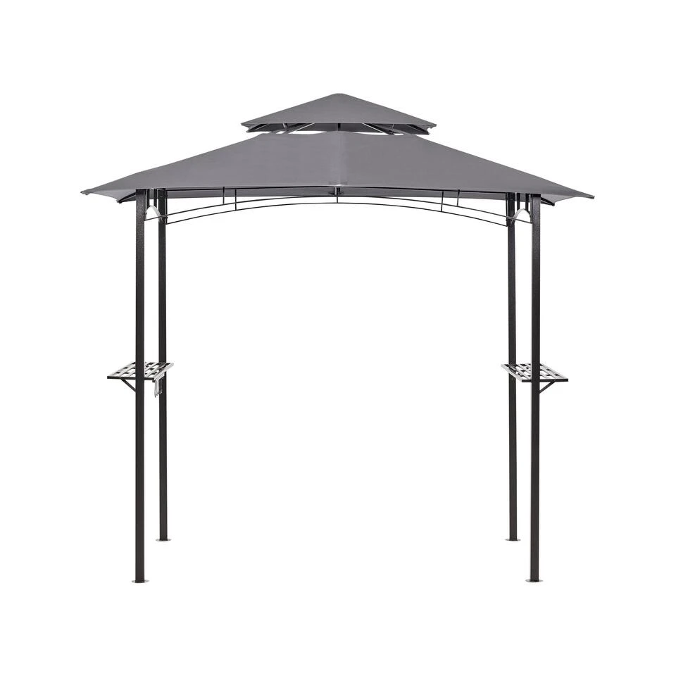 Beliani Tuinpaviljoen NARO - Grijs Staal 3 Beliani Tuinpaviljoen NARO - Grijs Staal - Afbeelding 3