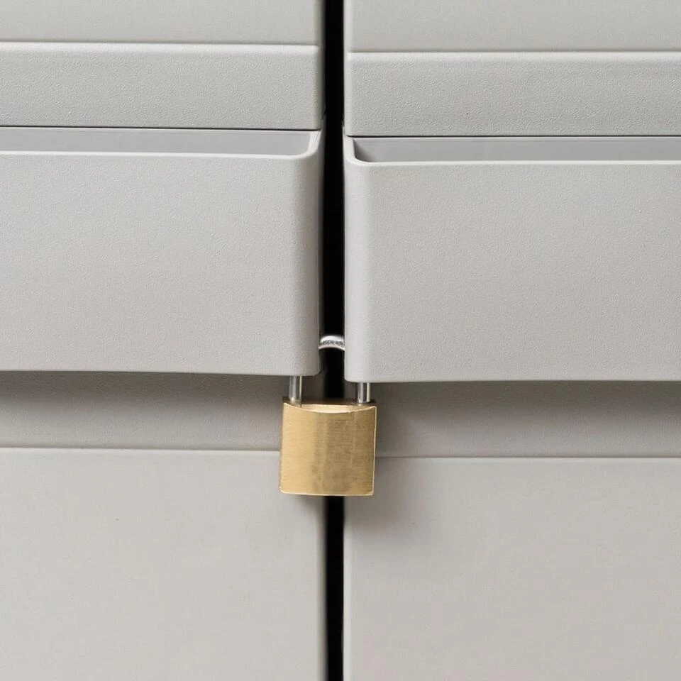 VidaXL Tuinkast Met 3 Schappen Zwart En Grijs 4 VidaXL Tuinkast Met 3 Schappen Zwart En Grijs - Afbeelding 4