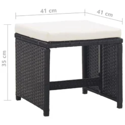 VidaXL Tuinkrukken 2 St Met Kussens Poly Rattan Zwart -Exporteren Tuin Verge Winkel d3590c4a122a439e89829392a7746408