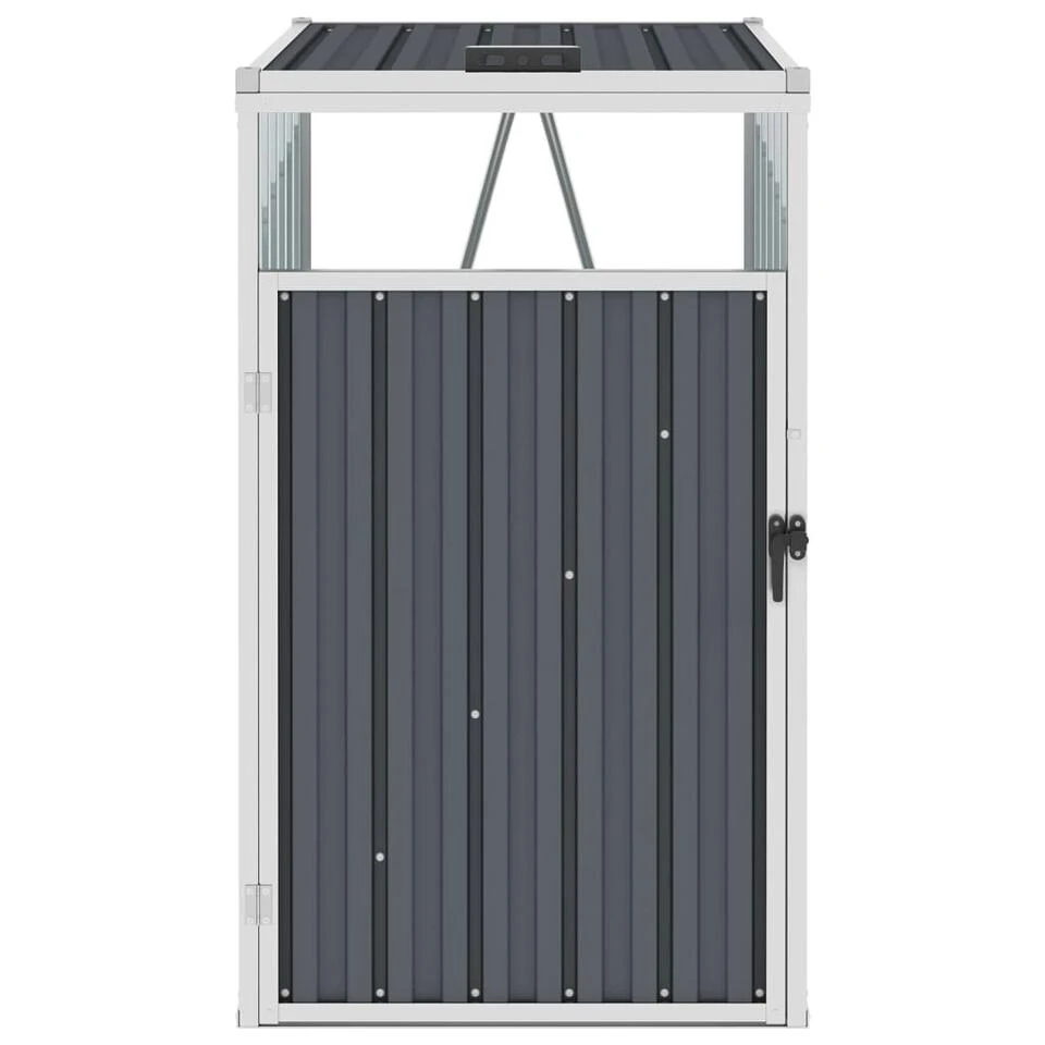 VidaXL Afvalbakberging 72x81x121 Cm Staal Grijs 2 VidaXL Afvalbakberging 72x81x121 Cm Staal Grijs - Afbeelding 2
